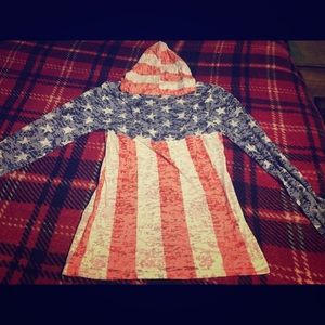 Sheer hooded sweatshirt